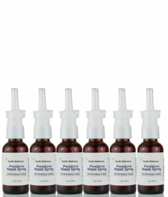 Носовой спрей Povidone Iodine с физиологическим раствором x 6, стеклянная бутылка 1 унция, быстрая доставка - Изображение 1 из 4