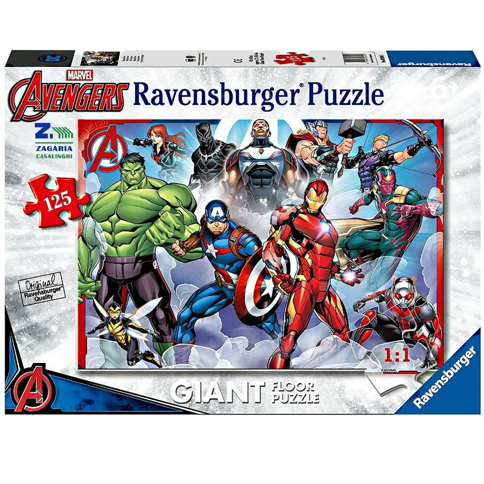 PUZZLE AVENGERS 125 PZ. PER BAMBINI ETA' CONSIGLIATA + 6 ANNI RAVENSBURGER - Immagine 1 di 1