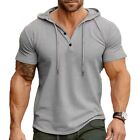 Stylish T Shirt Men 1 Pc 95%Polyester+5%Spandex Button For Summer Hooded