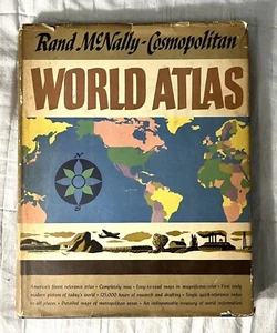 Vintage 1949 Rand McNally Cosmopolitan World Atlas Color Maps Hardcover w/dj - Picture 1 of 24