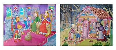 GRAFIX Boys Jigsaw 45 Pieces Puzzles Puss In Boots Hansel & Gretel Family Fun - Image 1 of 4