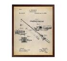 Canne à pêche et moulinet 1884 affiche brevet imprimé art vintage pêcheur G...
