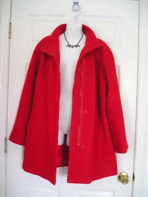 $290 NWT TALBOTS BRIGHT RED TEXTURED WOOL COAT JACKET 18W 2X   (G153) - Image 1 of 4