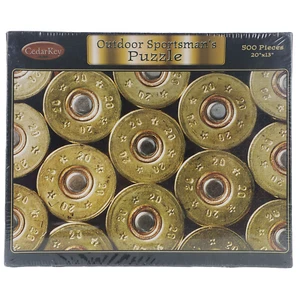  Cedar Key Outdoor Sportsman's 500 Piece Jigsaw Puzzle Shotgun Shells Hunter New - Picture 1 of 5
