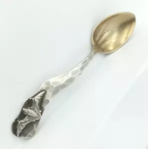 Antik ca. 1885 George Shiebeler Sterling Silber Gold Waschfledermaus Demitasse Löffel - Bild 1 von 12