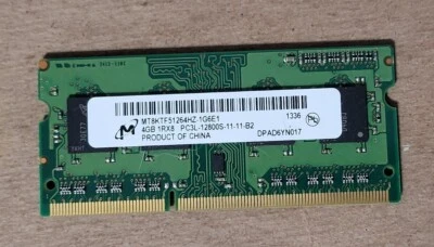 DELL MICRON 4GB SO-DIMM PC3L 12800 DDR3 - NOTEBOOK / LAPTOP / AIO : MEMORY - RAM - Image 1 of 2