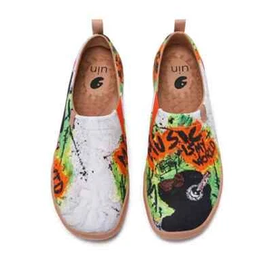 Men Size 6-11 UIN Slip On Shoes Canvas Comfortable Loafers "Music is my World" - Picture 1 of 9