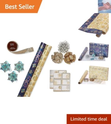 Wrapping Paper Set for Christmas, Hanukkah, and All Holidays, Glitz and Glam ... - Image 1 of 4