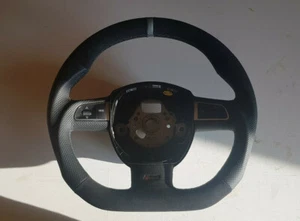Steering Wheel AUDI A4 B7 S4 RS4 A4 B8 S6 Flat Bottom extra THICK Grey stitching - Picture 1 of 3