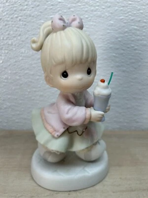 1996 Enesco Precious Moments Our Club Is Soda-Licious Porcelain Figurine - Image 1 of 4