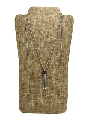 Colar de granada de rodolita borla bagas cabo prata esterlina David Yurman - Imagem 1 de 4