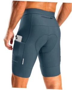Men's Bike Shorts 4D Padded Cycling Shorts for Men Road Riding Large Blue Grey - Picture 1 of 8