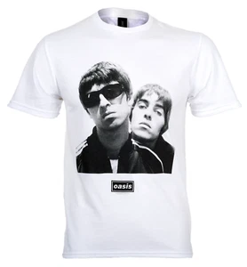 Oasis T Shirt Noel And Liam Square Photo Official Reunion Tour 2025 New White - Picture 1 of 25
