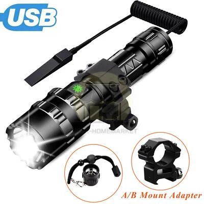 SUPER-HOMEMARKET 900000 Lumens Tactical Gun Flashlight Picatinny Rail Mount for Hunting Shooting