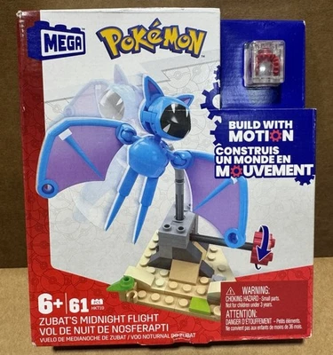 Mega Pokémon Zubat's Midnight Flight Buildable Figure Set 61 Pieces *DAMAGED BOX - Image 1 of 3