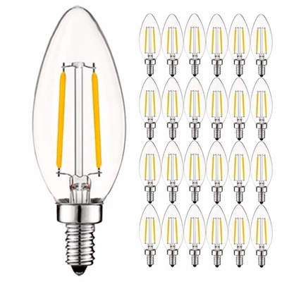 24x Luxrite 4W Vintage Candelabra LED Bulb Dimmable 5000K 400lm Bright White E12 - Image 1 of 4