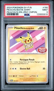 Pokemon Indonesian Journey Pink Pikachu Batik Shirt #190 PSA 9  - Picture 1 of 3