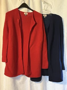 LOTTO maglione cardigan Old Navy aperto davanti taglia XS rosso e blu tinta unita - Foto 1 di 9