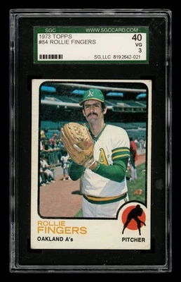 Rollie Fingers 1973 Topps Set-Break # 84 SGC 3 en muy buena condición Foto 1 de 3