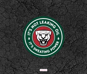 Jaguar It's not licking oil it's sweating power - Fun Car Sticker - Picture 1 of 10