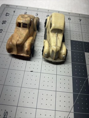1940'S VINTAGE LAPIN 4" PLASTIC/CELLULOID MARBLED COUPE & SEDAN LOT - MUST SEE - Image 1 of 4