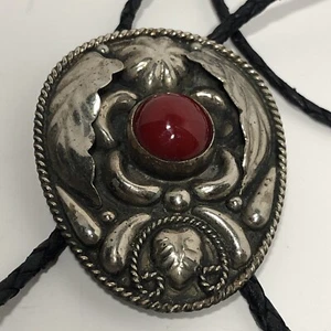 Vintage Mexiko Alpaka Karneol Bolokrawatte Herren - signiert - Bild 1 von 5