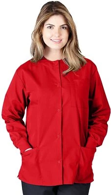 Medical Nursing Dental Long Sleeve Jackets Lab Coat Scrub Top Women Men Unisex  - Image 1 of 4