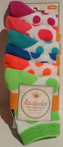 Girls New Set of 6 Low Crew Socks - Picture 1 of 6
