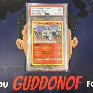 PSA 9 MINT 2022 Pokemon Trick or Trade CHANDELURE #033 Holo Stamped - Picture 1 of 3