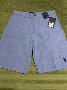 US Polo Assn. Shorts Blue/Check ~ Boys Size 18 (#1) - Picture 1 of 7