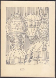 France Balloon, Montgolfiere, Aviation, Proof, Essay, Artwork - Picture 1 of 3