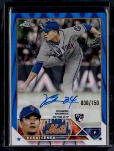 2023 Topps cromo novato automático azul refractores RayWave #RAKSA Kodai Senga #/150 - Imagen 1 de 2