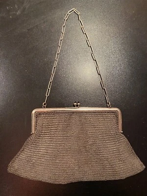 Rare SAC MINAUDIERE ancien METAL ARG. AUMONIERE Porte-Monnaie French Antique - Photo 1/4