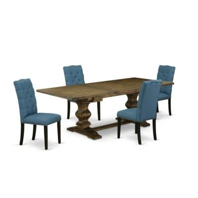 5 Piece Dining Room Table Set Includes a Rectangle Kitchen Table with... - Image 1 of 4