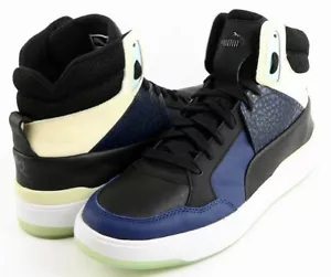 $195 PUMA Alexander McQueen 35780102 Black Icelandic Blue Designer Sneakers 5.5 - Picture 1 of 5