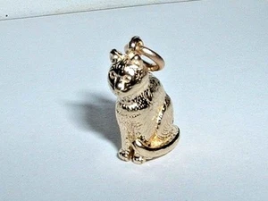 COLGANTE CON DIJE GATO SENTADO 3D ORO AMARILLO 14K - Imagen 1 de 5