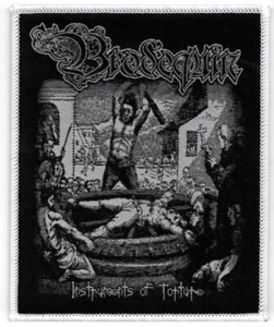 BRODEQUIN-INSTRUMENTS OF TORTURE-WOVEN PATCH-WHITE BORDERS-brutal death metal - Picture 1 of 1