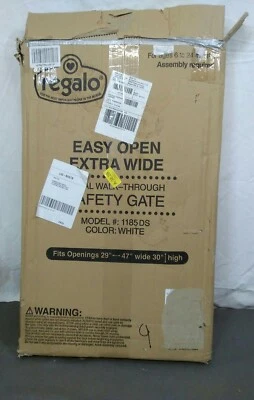 Puerta de seguridad para bebés Regalo Easy Open 47" súper ancha # 1185DS en blanco Foto 1 de 4