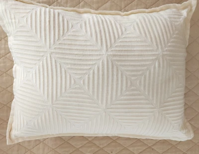 Пара 2 Ralph Lauren Sandra геометрический вышитый деко подушка винтажное серебро $420 - Изображение 1 из 4