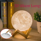 AGM 15cm Rechargeable 3D Night Light Moon Lamp 2 Color Change Touch Switch