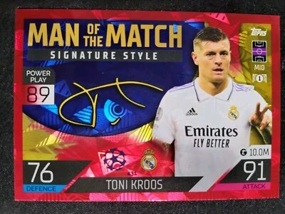 2021-22 TOPPS Match Attax Toni Kroos RED ICE MAN MATCH card #431 - Image 1 of 2