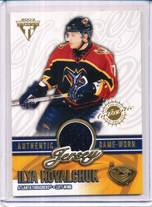 2002/03 PACIFIC TITANIUM ILOYA KOVALCHUK GAME USED JERSEY 397/606