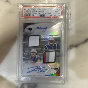 2019 Spectra - RC Dual Patch Auto #RDPA-6 Jarrett Stidham, N’Keal Harry PSA 9 - Picture 1 of 2