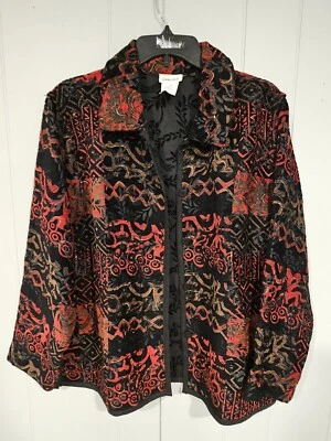 Blazer Analogía Mujer Grande Tapiz Brocado Bordado Chaqueta Geométrica Floral Foto 1 de 4