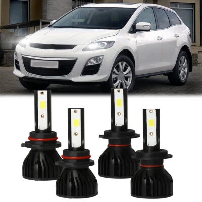 Kit combo de lâmpadas de faróis de LED feixe alto/baixo 4X para Mazda CX-7 2007-2011 2012 - Imagem 1 de 4
