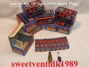 (8) ‘NOS’.. AC-104 Spark Plugs .. MADE in USA .. Cadillac, Chevrolet, La Salle + - Picture 1 of 21