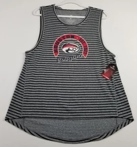 New University of Houston Cougars Tank Top Womens L Large Gray Black Red Striped - Picture 1 of 10