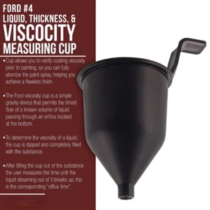 Tasse à mesurer l'épaisseur liquide viscosité Ford # 4 quatre, peinture viscosimètre - Photo 1/7