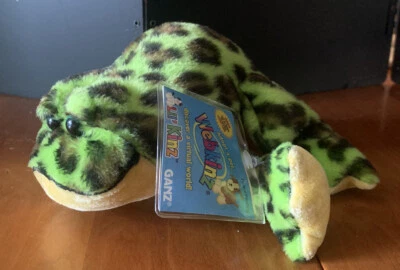 HS114~ Ganz Webkinz Bull Frog Stuffed Animal Plush NWT with code quick shipping - Image 1 of 3