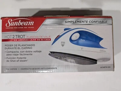 Plancha de viaje Sunbeam tamaño compacto doble voltaje. Nuevo. Foto 1 de 4